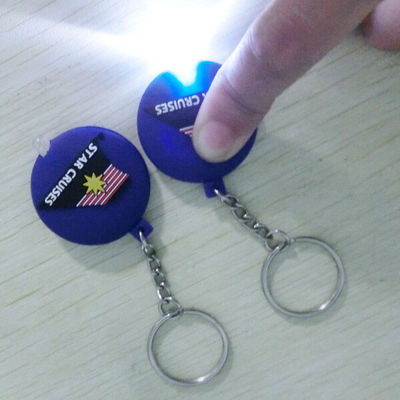 One Double Sided Soft PVC Keychain, độ sáng cao LED Flashlight Keychain