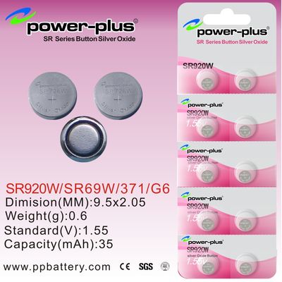 1.55v 35mAh Thống xem bạc oxit nút Pin di SR SR920W / SR69W / 371 / G6