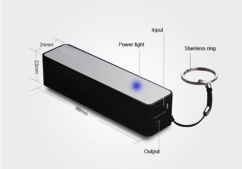 Trắng 2600mAh sạc điện thoại di ga, Portable Ngân hàng điện sạc pin Keychain