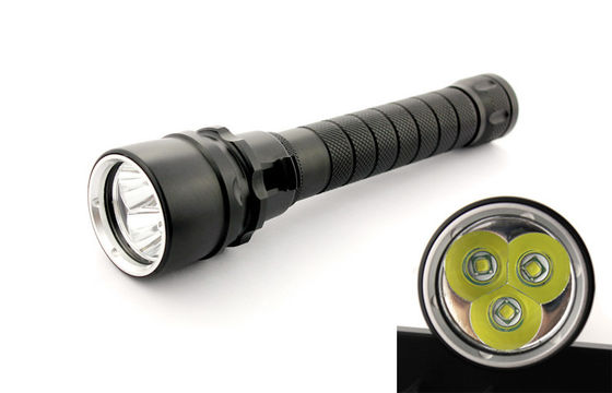 Đen 6500K Professional LED Dive Torch, Cree XM L2 Led Đèn pin lặn