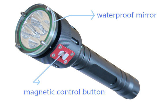 Đen 2400LM LED Dive Torch