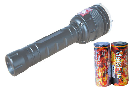 Đen 2400LM LED Dive Torch